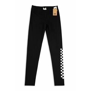 Vans Leggings Womens M Black Checkerboard Side Stripe NWT Stretch